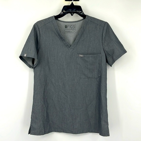Figs Graphite Gray Texhnicao Collection One Pocket Medical Nursing Scrub Top S - Picture 1 of 7